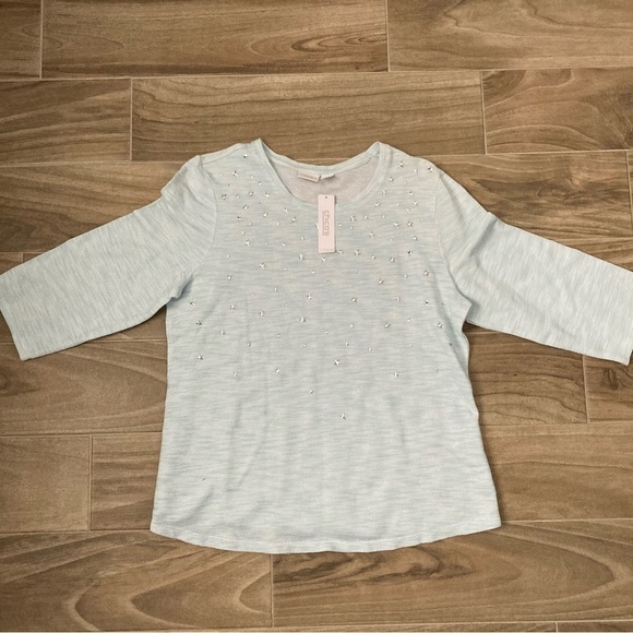 New Weekends by Chicos Ombre Star Pullover Sweater - Picture 1 of 6